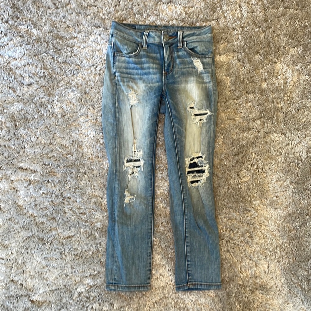 High rise jegging cropped jeans